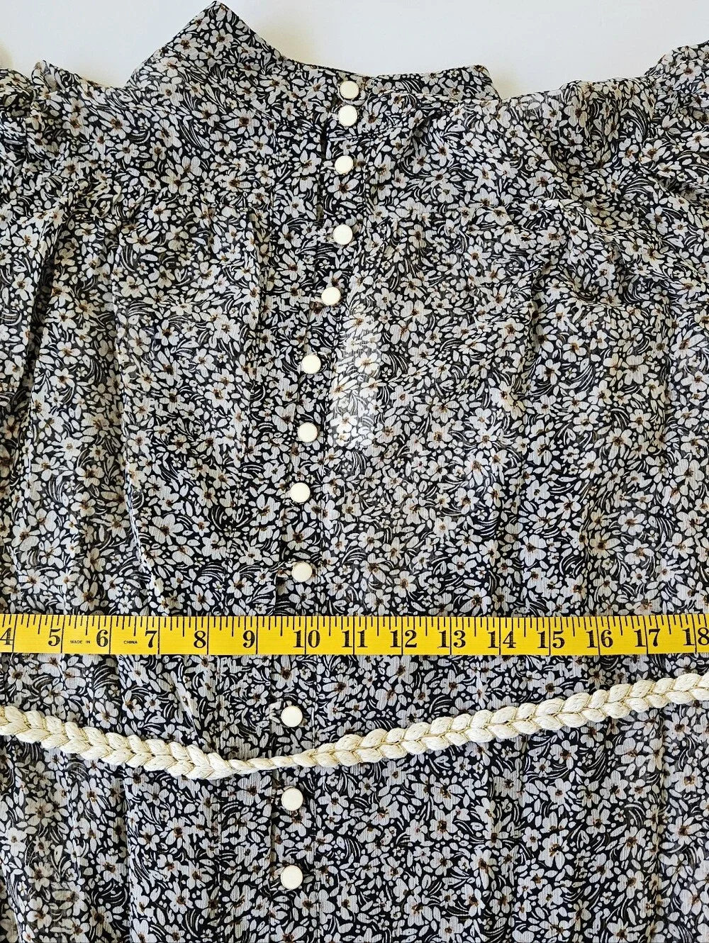 Olivaceous Womens Small Floral Mini Dress NWT Button Front Long Sleeve Belted